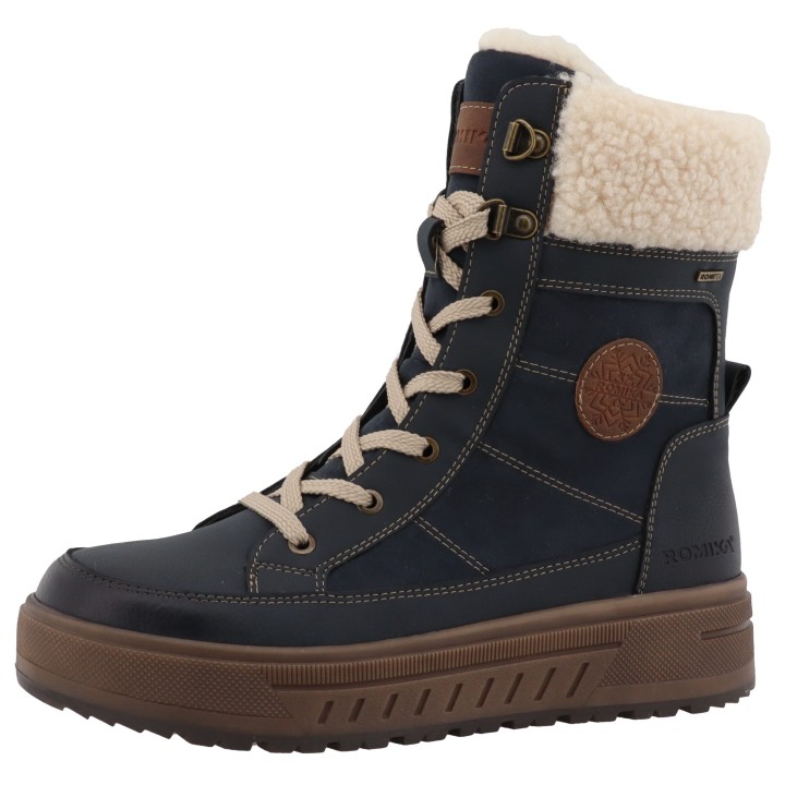 Romika Winterboots, Plateau, Winterstiefelette, Schnürboots mit Warmfutter-Kragen