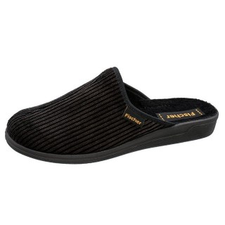 Fischer-Markenschuh Frank Pantoffel Streifencord, Moltonfutter