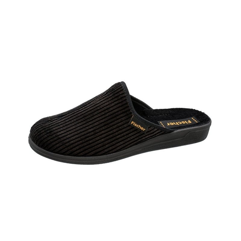 Fischer-Markenschuh Frank Pantoffel Streifencord, Moltonfutter