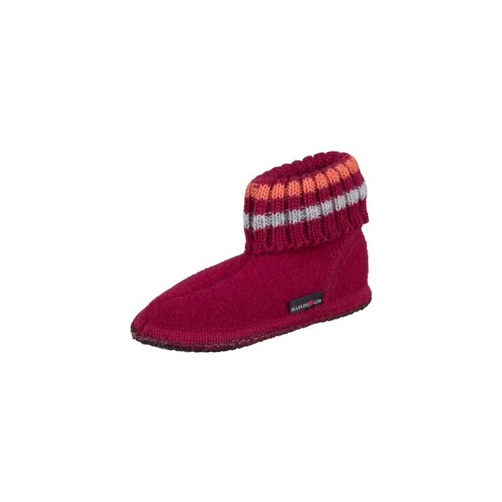 Haflinger  Pantoffeln Kinder Hüttenschuh Paul 631051-60 burgund Wolle 631051-60