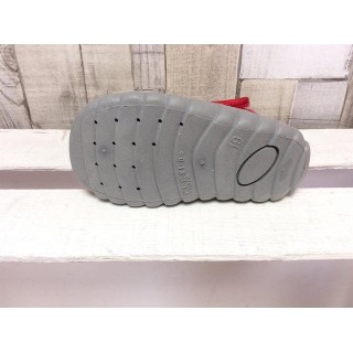 GlücksNugget Fischer Mädchen Klett-Hausschuh rot mit Punkten, Marienkäfer Hausschuh