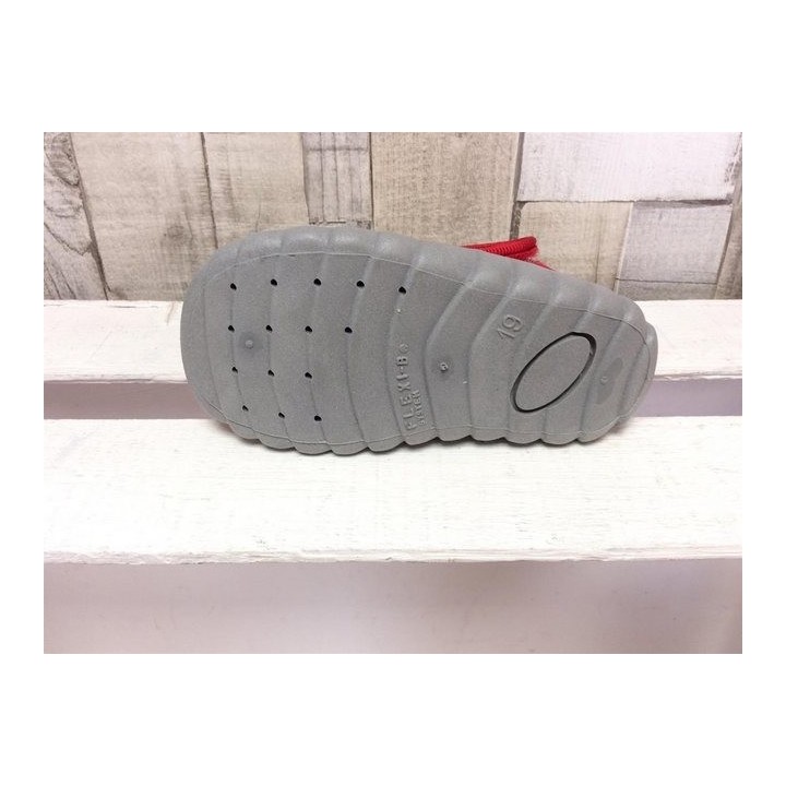 GlücksNugget Fischer Mädchen Klett-Hausschuh rot mit Punkten, Marienkäfer Hausschuh