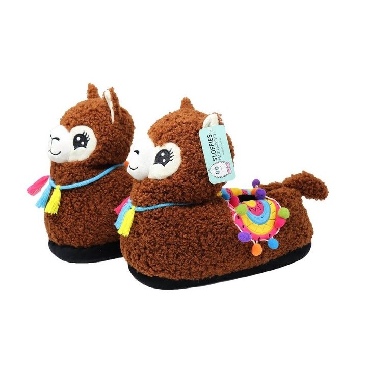 Close Up Alpaka Plüsch Hausschuhe SLOFFIES, One Size Erwachsene Plüsch Hausschuhe