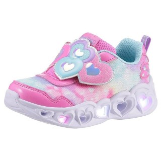 Skechers Blinkschuh HEART LIGHTS - LOVIN REFLECTION Lauflernschuh, Blink,-Klettschuh mit Herz-Applikation, Größenschablone zu