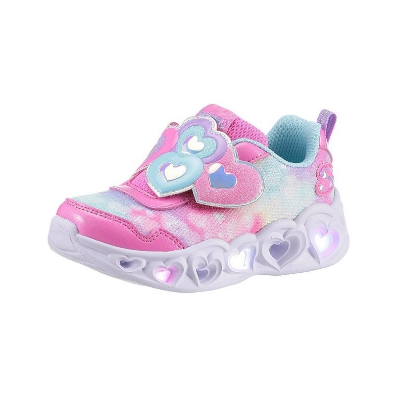 Skechers Blinkschuh HEART LIGHTS - LOVIN REFLECTION Lauflernschuh, Blink,-Klettschuh mit Herz-Applikation, Größenschablone zu