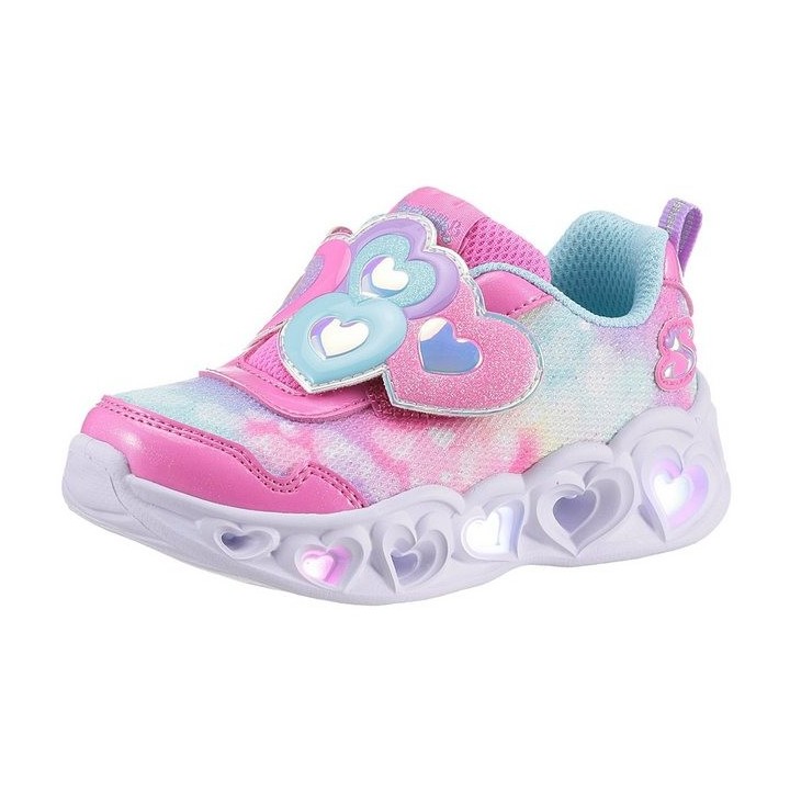 Skechers Blinkschuh HEART LIGHTS - LOVIN REFLECTION Lauflernschuh, Blink,-Klettschuh mit Herz-Applikation, Größenschablone zu