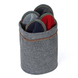 Pantoffelmann Pantoffelkorb Gästeset Filzpantoffel Herren Damen Filz Hausschuhe Pantoffel (1 Paar) für Laminat- und Parkettfu