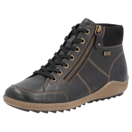 Remonte Schnürboots, Flats, Komfortschuh, Stiefelette mit Logoprägung und Kontrastnähten