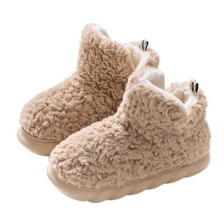 Refttenw Plüsch Gefüttert Hausschuhe Stiefel Warme Hüttenschuhe Hausstiefel Hausschuh zum Schlupfen