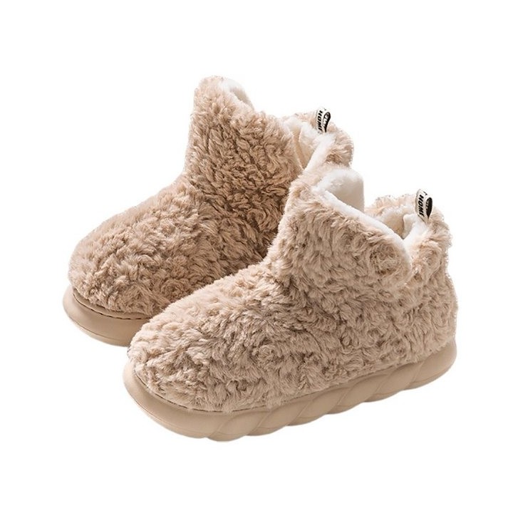 Refttenw Plüsch Gefüttert Hausschuhe Stiefel Warme Hüttenschuhe Hausstiefel Hausschuh zum Schlupfen