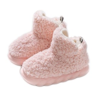 Refttenw Plüsch Gefüttert Hausschuhe Stiefel Warme Hüttenschuhe Hausstiefel Hausschuh zum Schlupfen