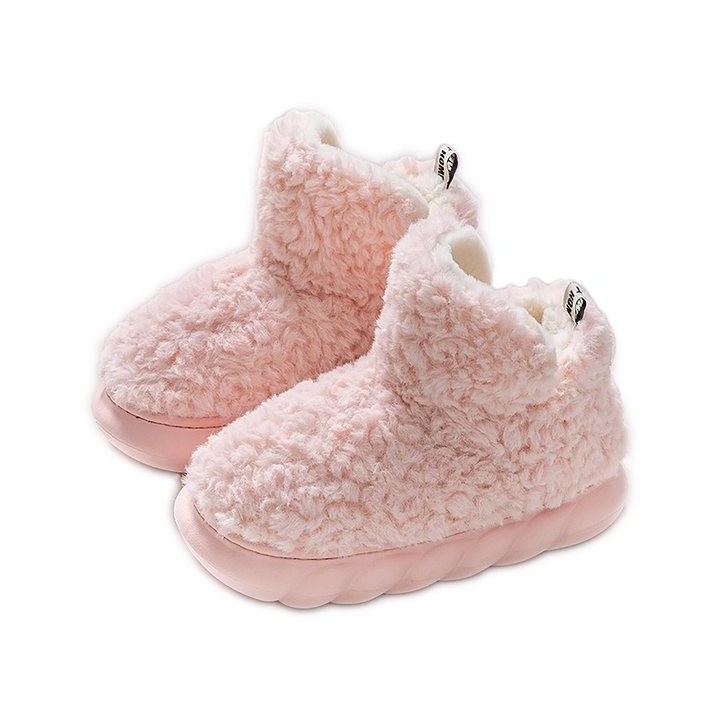 Refttenw Plüsch Gefüttert Hausschuhe Stiefel Warme Hüttenschuhe Hausstiefel Hausschuh zum Schlupfen