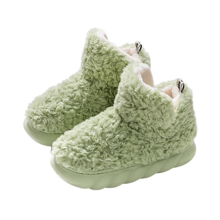Refttenw Plüsch Gefüttert Hausschuhe Stiefel Warme Hüttenschuhe Hausstiefel Hausschuh zum Schlupfen