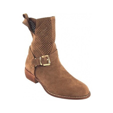 Bienve  Schuhe Botín señora  a3016 cuero