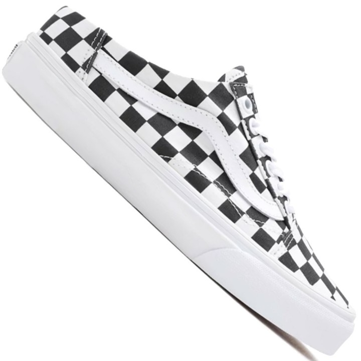 Vans Old Skool Mule Checkerboard Black True White