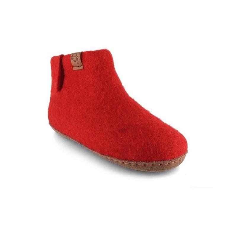 WoolFit Yeti Kids Barfußhausschuhe Hausschuh mit Footprint Fußbett