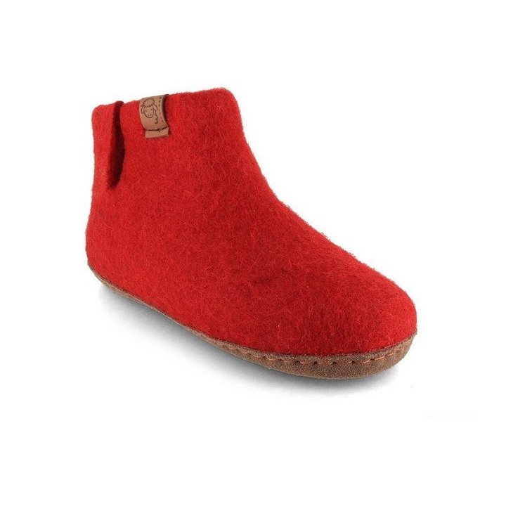 WoolFit Yeti Kids Barfußhausschuhe Hausschuh mit Footprint Fußbett