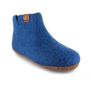 WoolFit Yeti Kids Barfußhausschuhe Hausschuh mit Footprint Fußbett