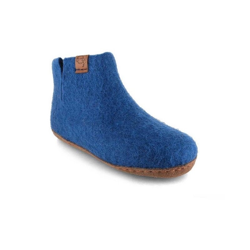 WoolFit Yeti Kids Barfußhausschuhe Hausschuh mit Footprint Fußbett