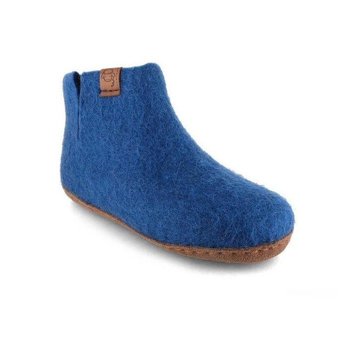 WoolFit Yeti Kids Barfußhausschuhe Hausschuh mit Footprint Fußbett