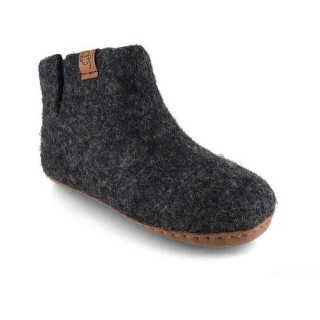 WoolFit Yeti Kids Barfußhausschuhe Hausschuh mit Footprint Fußbett