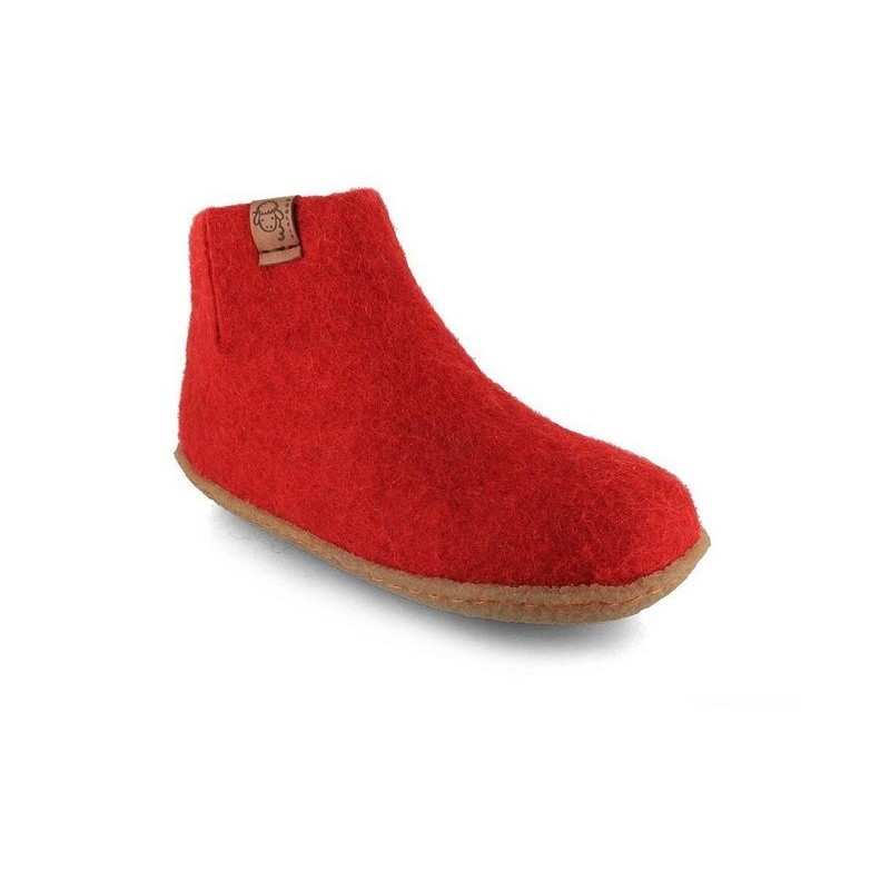 WoolFit Yeti Kids Barfußhausschuhe Hausschuh mit Footprint Fußbett
