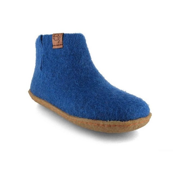 WoolFit Yeti Kids Barfußhausschuhe Hausschuh mit Footprint Fußbett