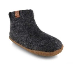 WoolFit Yeti Kids Barfußhausschuhe Hausschuh mit Footprint Fußbett