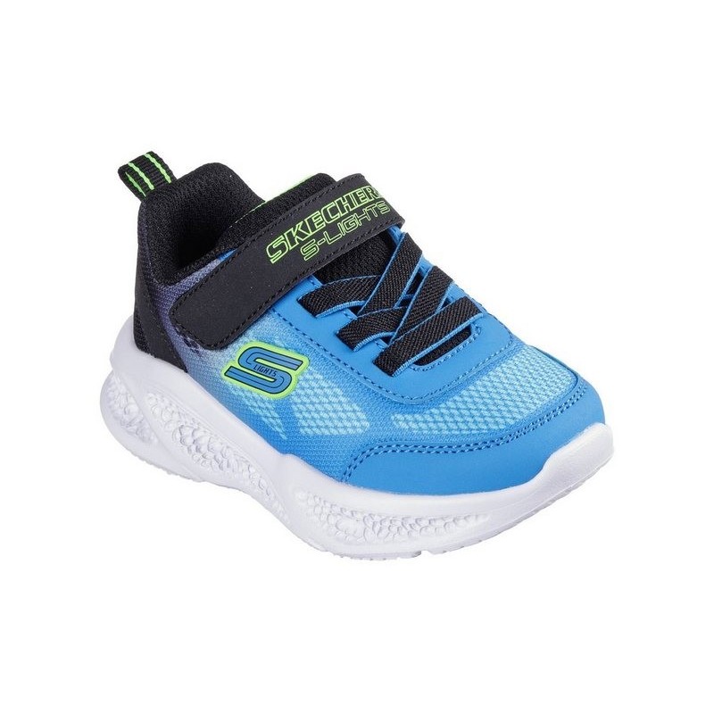 Skechers SKECHERS METEOR-LIGHTS Lauflernschuh, Blink,-Klettschuh zum Schlüpfen, Neon, Größenschablone zum Download