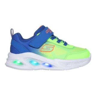 Skechers SKECHERS METEOR-LIGHTS Lauflernschuh, Blink,-Klettschuh zum Schlüpfen, Neon, Größenschablone zum Download
