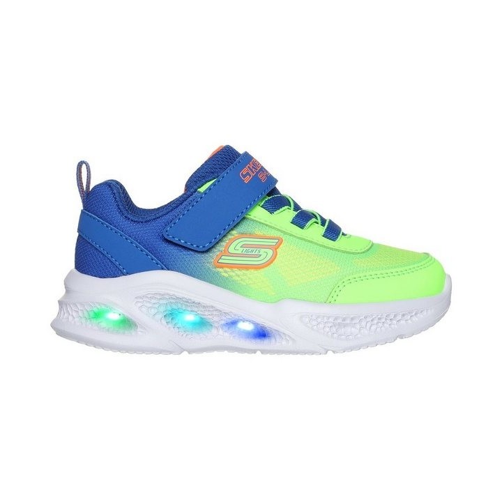 Skechers SKECHERS METEOR-LIGHTS Lauflernschuh, Blink,-Klettschuh zum Schlüpfen, Neon, Größenschablone zum Download