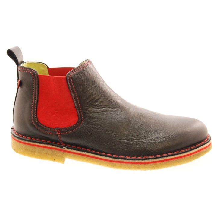 Grünbein Herren Chelsea Boots Reto lose Einlage, schwarz-rot... 40