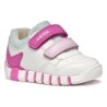 Geox B IUPIDOO GIRL Lauflernschuh, Sneaker, Klettschuh, Mädchenschuh mit großem Stern an der Ferse