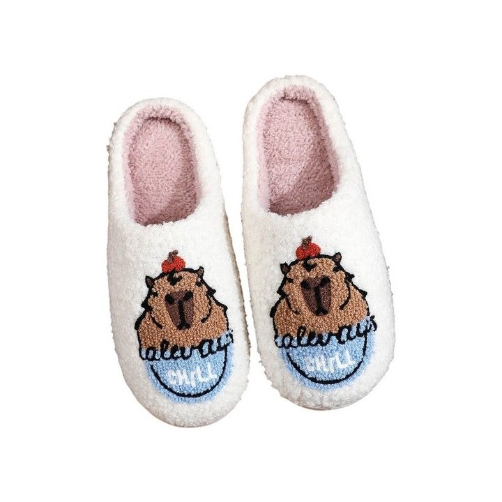 Refttenw Flauschige Hausschuh Herren Winter Lustige Hausschuhe Damen Plüsch Hausschuhe Wasserschwein