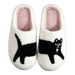 Refttenw Flauschige Hausschuh Herren Winter Lustige Hausschuhe Damen Plüsch Hausschuhe Kätzchen