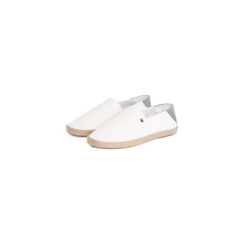 Tommy Hilfiger HILFIGER ESPADRILLE CORE TEXTILE Slipper, Schlupfschuh, Espadrilles, Sommerschuh, Kontrastbesatz an der Ferse