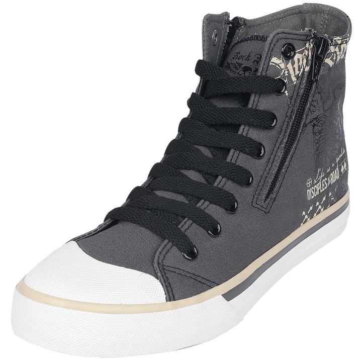 Rock Rebel by EMP - Rock Sneaker high - HighCut Sneaker mit Print - EU38 bis EU46 - Größe EU38 - grau