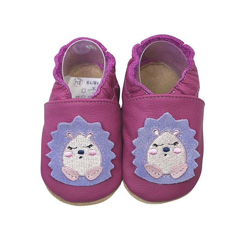 HOBEA-Germany Krabbelschuhe Igel lila Krabbelschuh handgefertigt in der EU