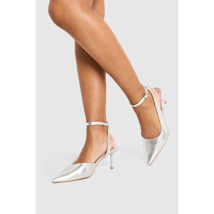 Metallic Riemchen-Pumps - Silver - 38, Silver