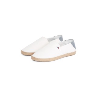 Tommy Hilfiger Slipper »HILFIGER ESPADRILLE CORE TEXTILE«, Schlupfschuh, Espadrilles, Sommerschuh, Kontrastbesatz an der Fers