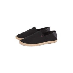 Tommy Hilfiger Slipper »HILFIGER ESPADRILLE CORE TEXTILE«, Schlupfschuh, Espadrilles, Sommerschuh, Kontrastbesatz an der Fers
