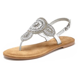 LASCANA Zehensteg-Sandale mit aufwendiger Verzierung und softer Lederinnensohle