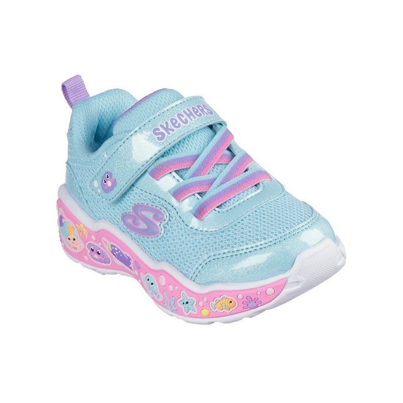 Skechers PLAY SCENE-FUN SQUAD Lauflernschuh, Sneaker mit bunten Motiven verziert, Größenschablone zum Download