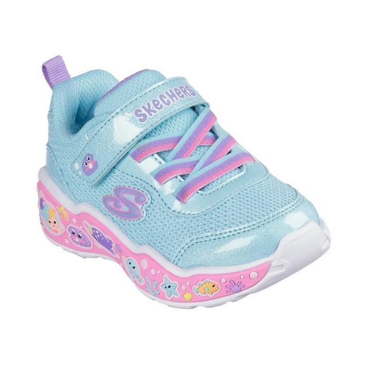 Skechers PLAY SCENE-FUN SQUAD Lauflernschuh, Sneaker mit bunten Motiven verziert, Größenschablone zum Download