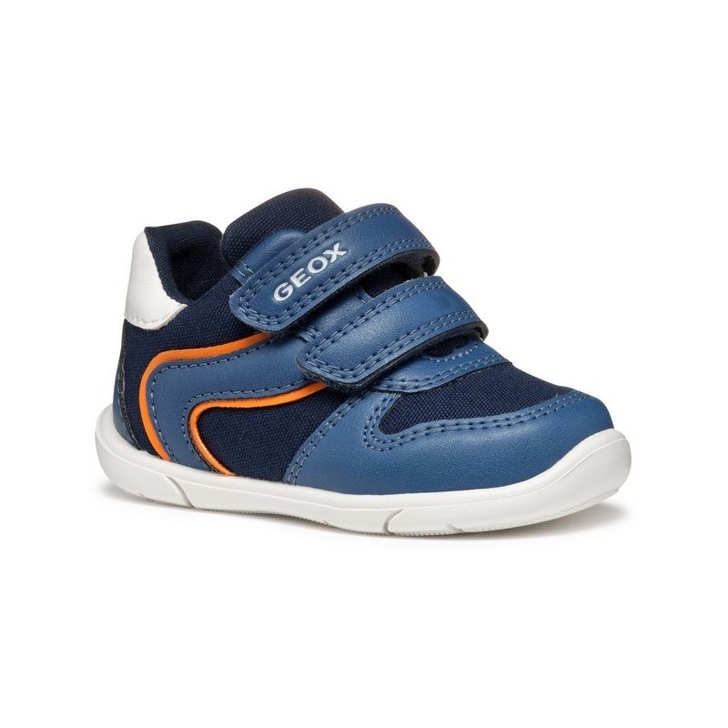 Geox B ZAPITO BOY Lauflernschuh, Freizeitschuh, Babyschuh, Klettschuh mit modischem Farbeinsatz