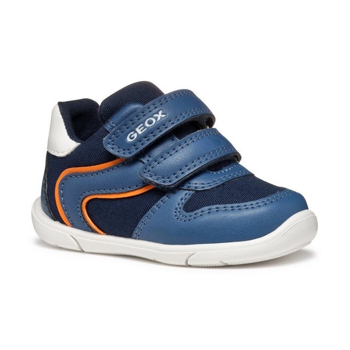 Geox B ZAPITO BOY Lauflernschuh, Freizeitschuh, Babyschuh, Klettschuh mit modischem Farbeinsatz