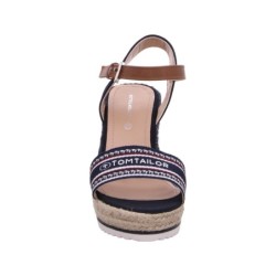 Tom Tailor Damen Keilsandale, blau 40