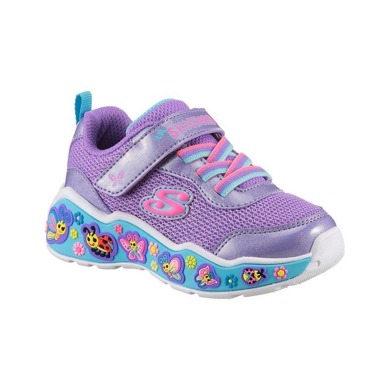 Skechers PLAY SCENE-FUN SQUAD Lauflernschuh, Sneaker mit bunten Motiven verziert, Größenschablone zum Download