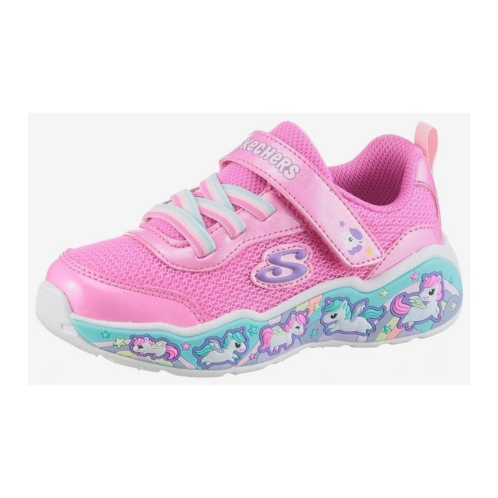 Skechers PLAY SCENE-FUN SQUAD Lauflernschuh, Sneaker mit bunten Motiven verziert, Größenschablone zum Download