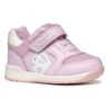 Geox B RISHON GIRL Lauflernschuh, Klettschuh, Mädchenschuh mit feinem Glitzer und Schmetterlings Motiv